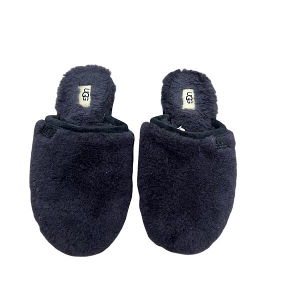 Ugg Navy Blue Women Flufette Slippers Size 9 - Picture 1 of 5